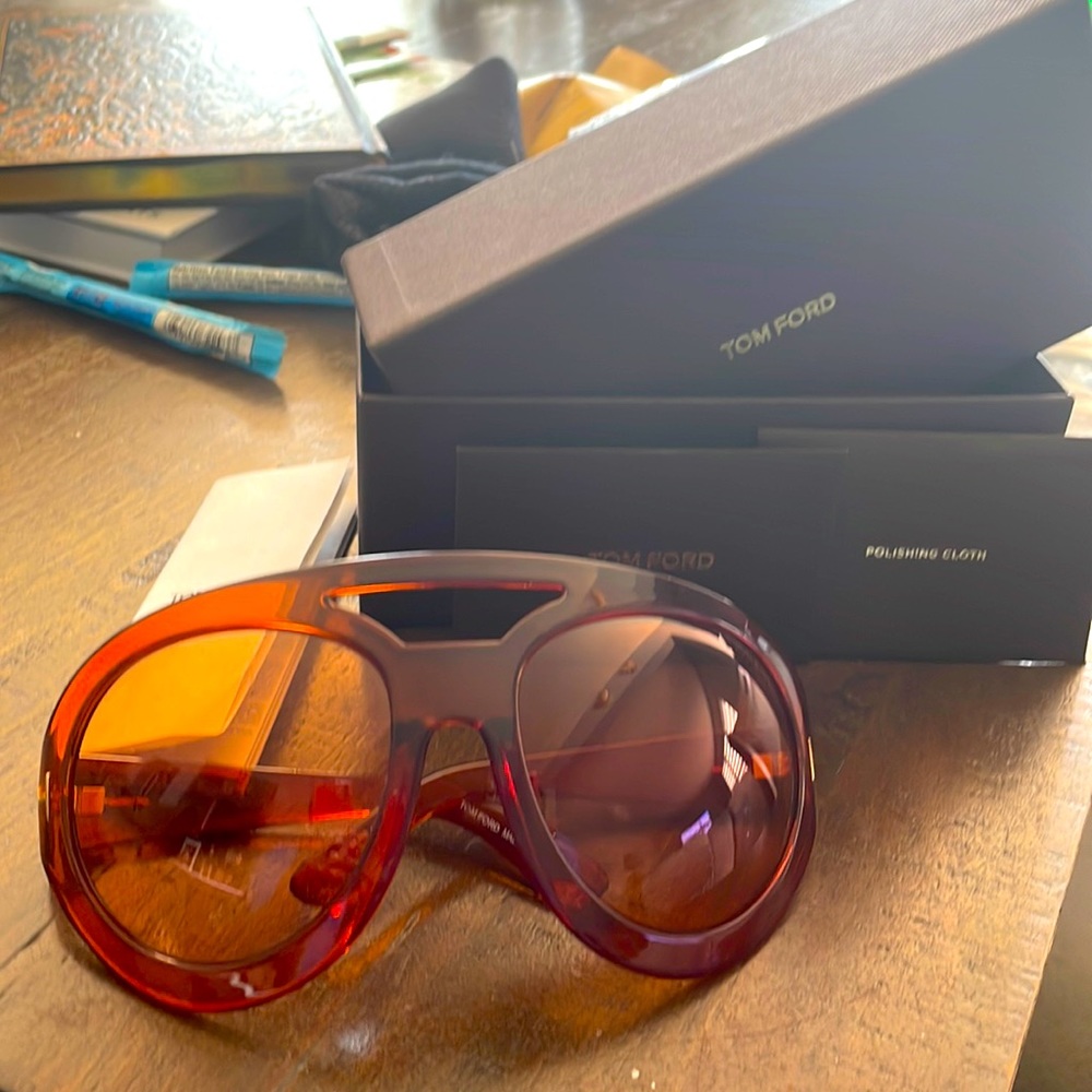 Tom Ford rare orange oversized sunglasses
